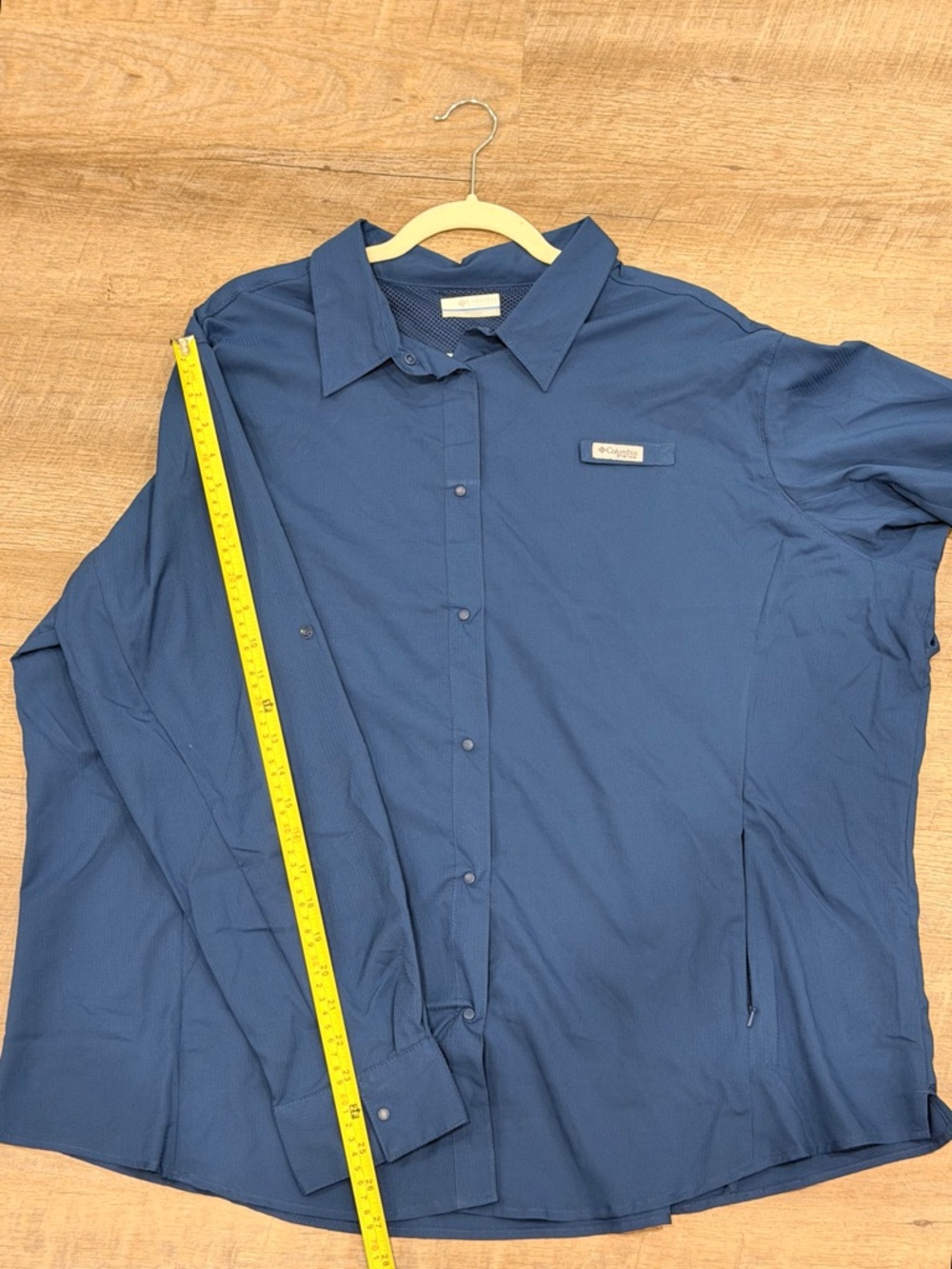 Columbia Tamiami Long Sleeve Shirt Womens 3X Plus Size UPF 40 Fishing NWT Navy - Picture 8 of 11